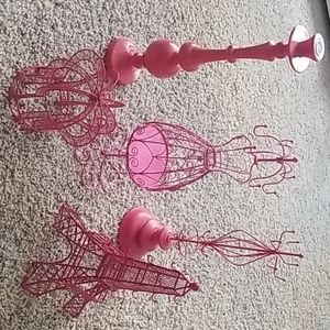 Pink girls/ ladies bedroom set accessories holder